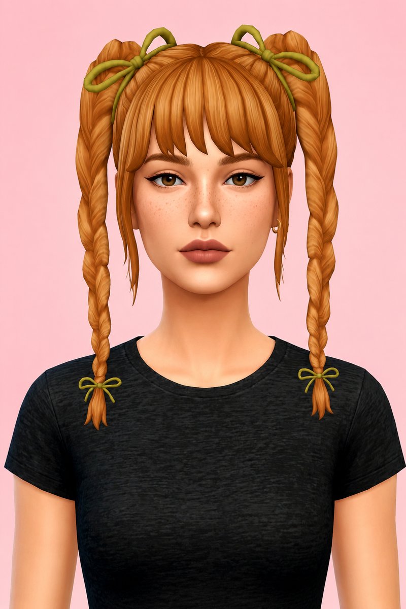 tana braids custom content (CC) for Sims 4 by dogsill
