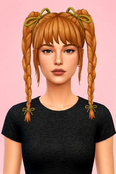tana braids custom content (CC) for Sims 4 by dogsill