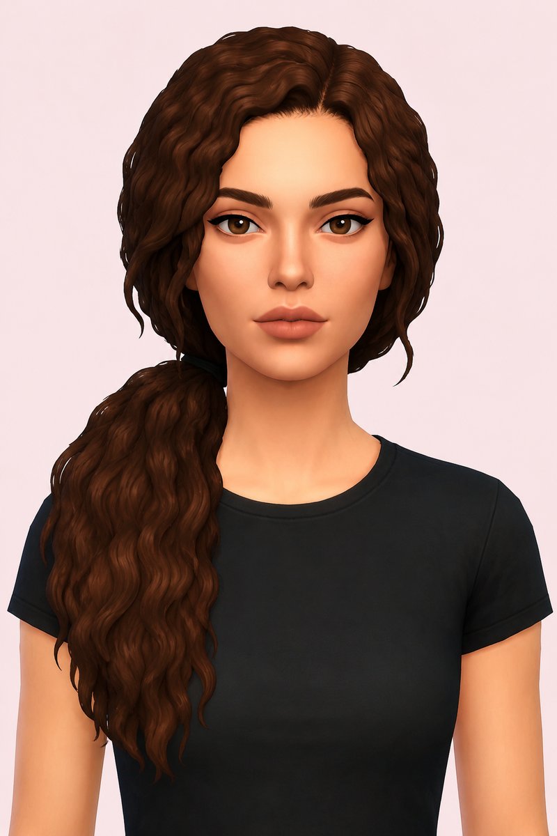 holland ponytail custom content (CC) for Sims 4 by dogsill