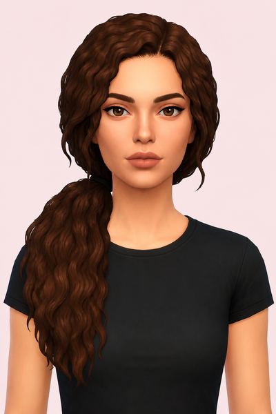 holland ponytail custom content (CC) for Sims 4 by dogsill