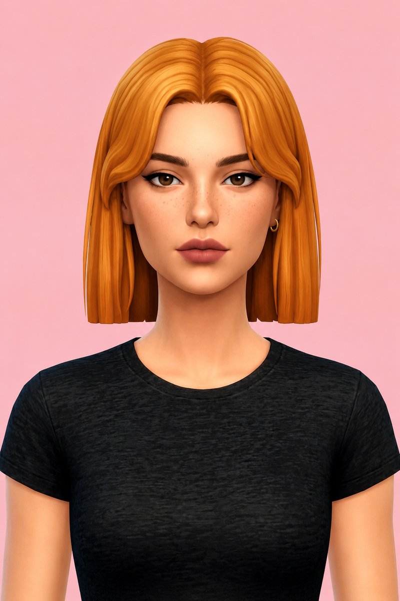 kat hair custom content (CC) for Sims 4 by dogsill