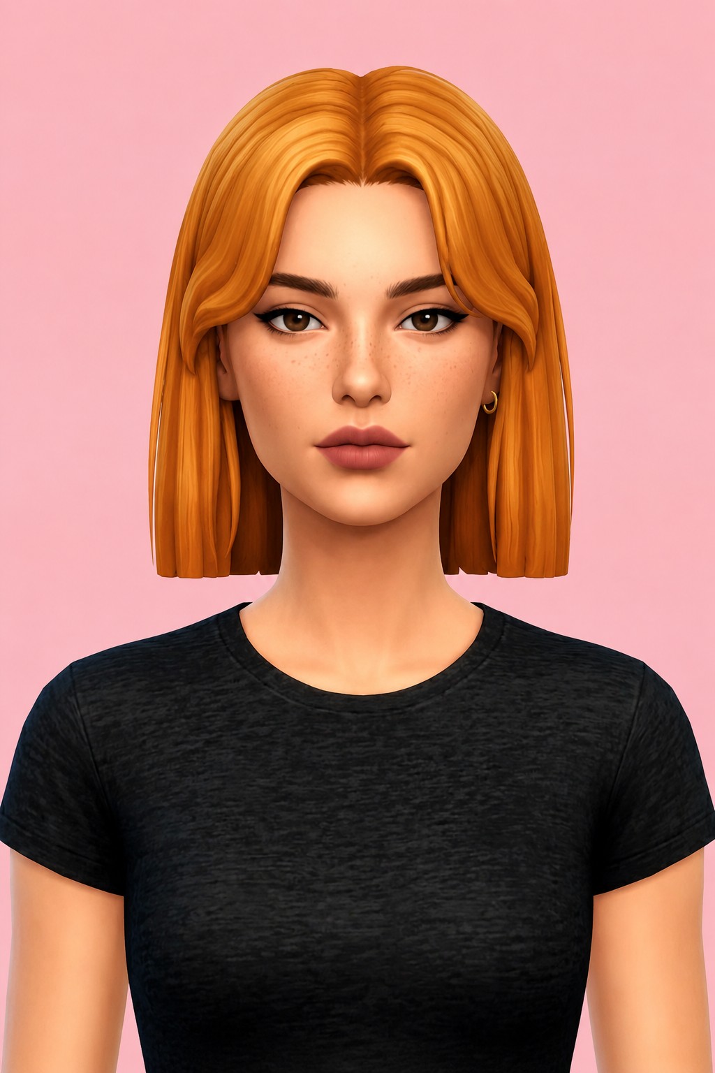 kat hair custom content (CC) for Sims 4 by dogsill