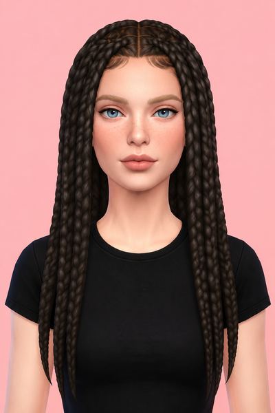 rowena braids custom content (CC) for Sims 4 by dogsill