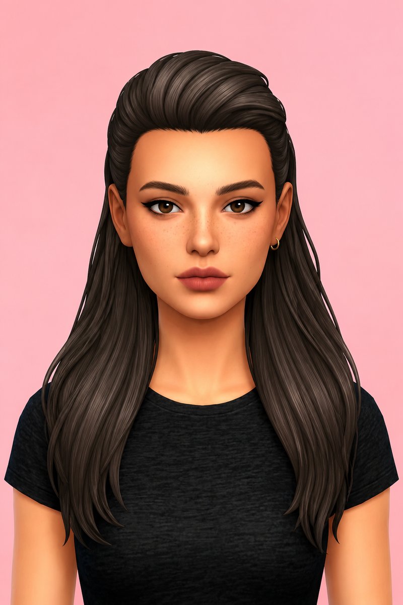 Natalie Hair custom content (CC) for Sims 4 by dogsill