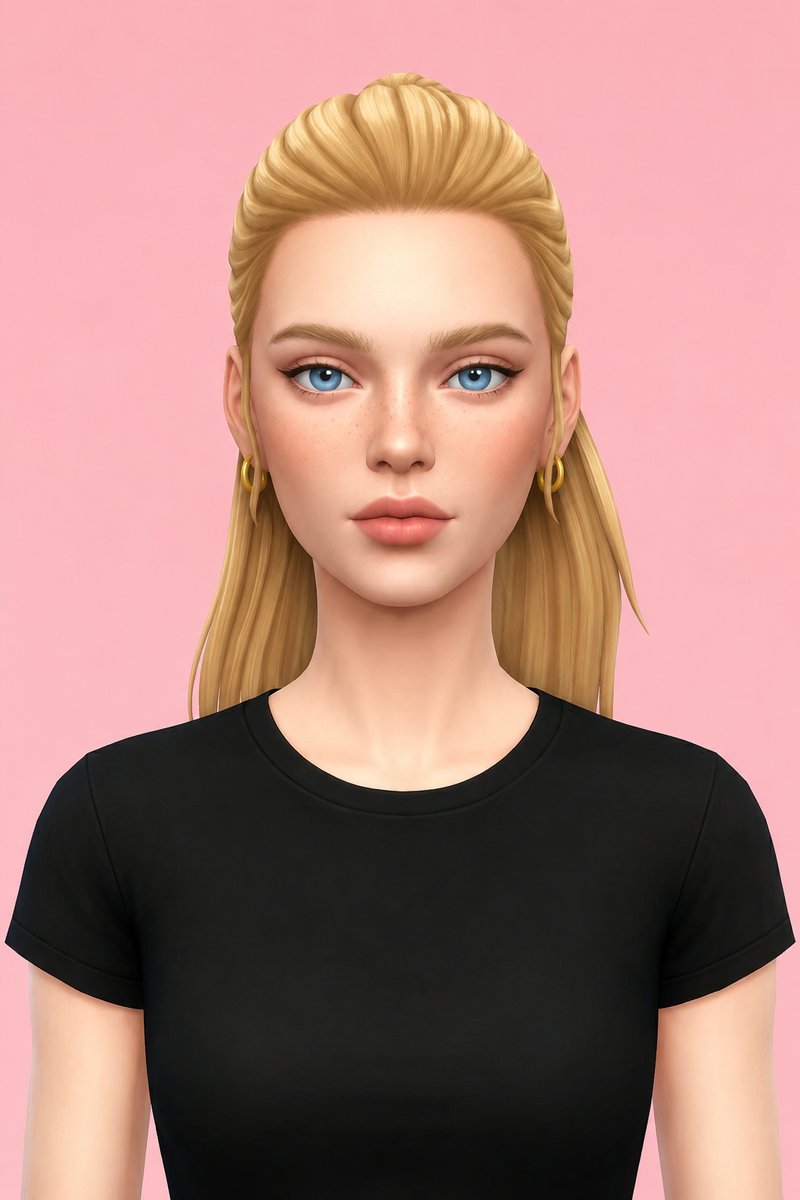 babe ponytail custom content (CC) for Sims 4 by dogsill