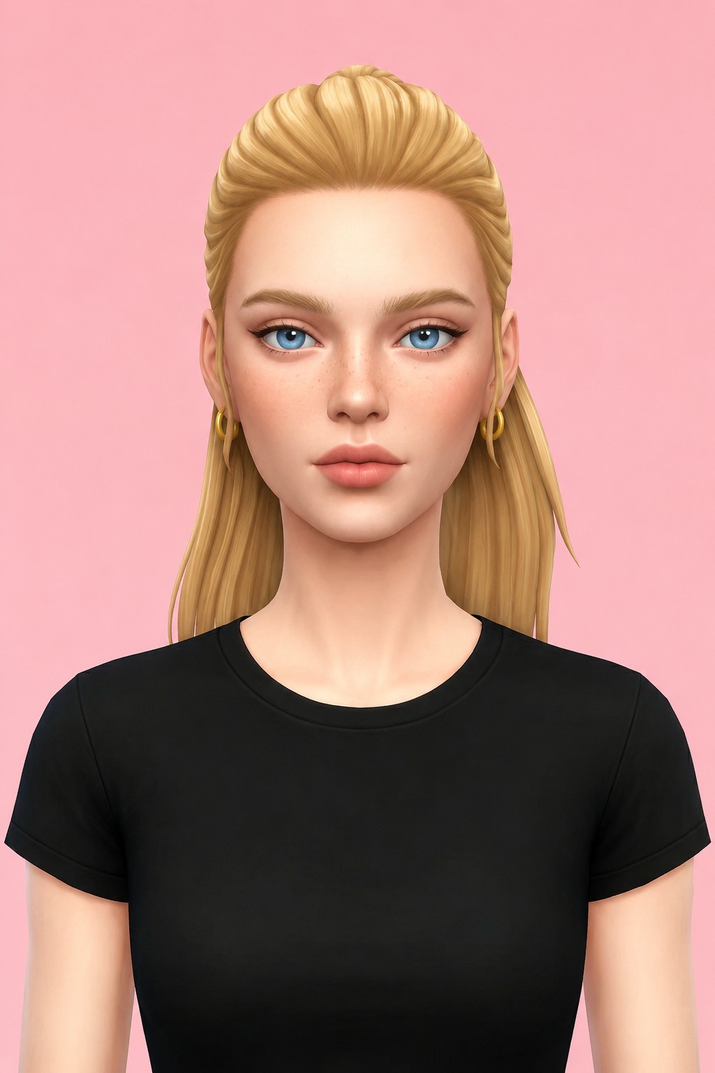 babe ponytail custom content (CC) for Sims 4 by dogsill