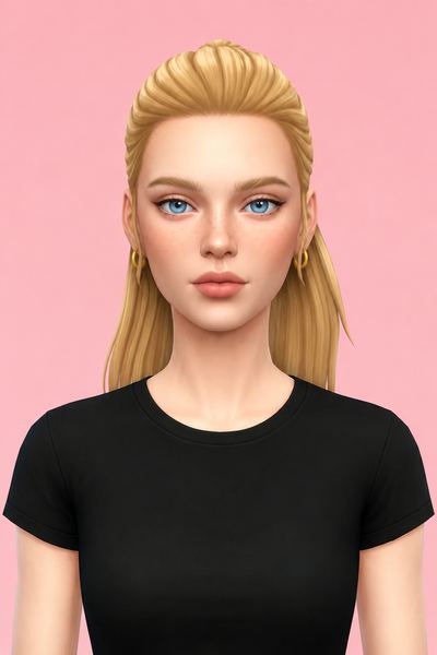 babe ponytail custom content (CC) for Sims 4 by dogsill