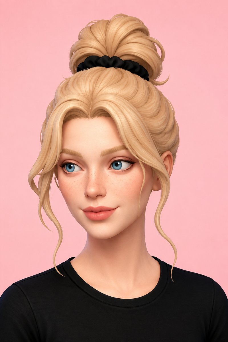 Naia Hairtie custom content (CC) for Sims 4 by dogsill