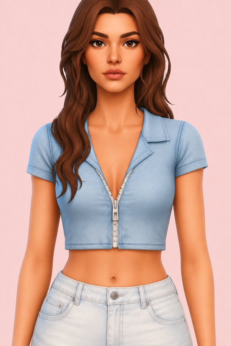 Kimmie Top custom content (CC) for Sims 4 by dogsill