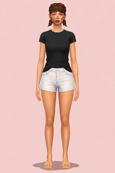 harriet pigtails custom content (CC) for Sims 4 by dogsill