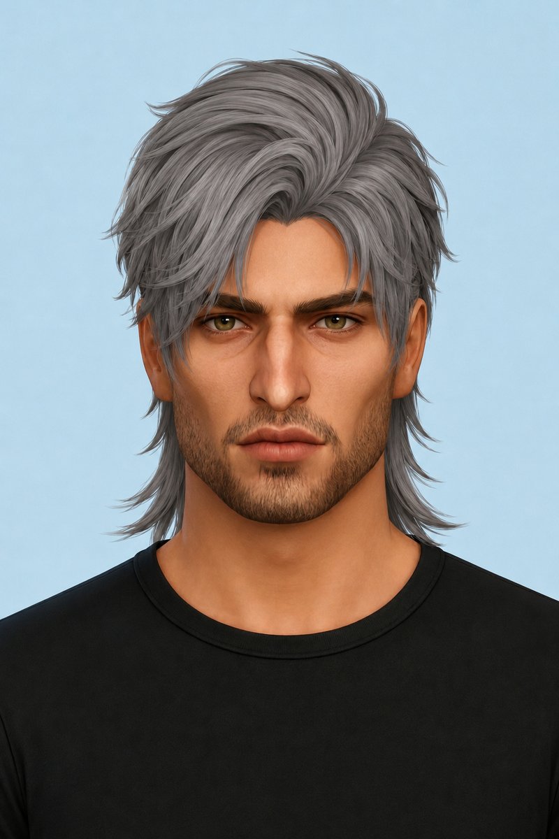 Sylus Hair Mullet custom content (CC) for Sims 4 by johnnysims