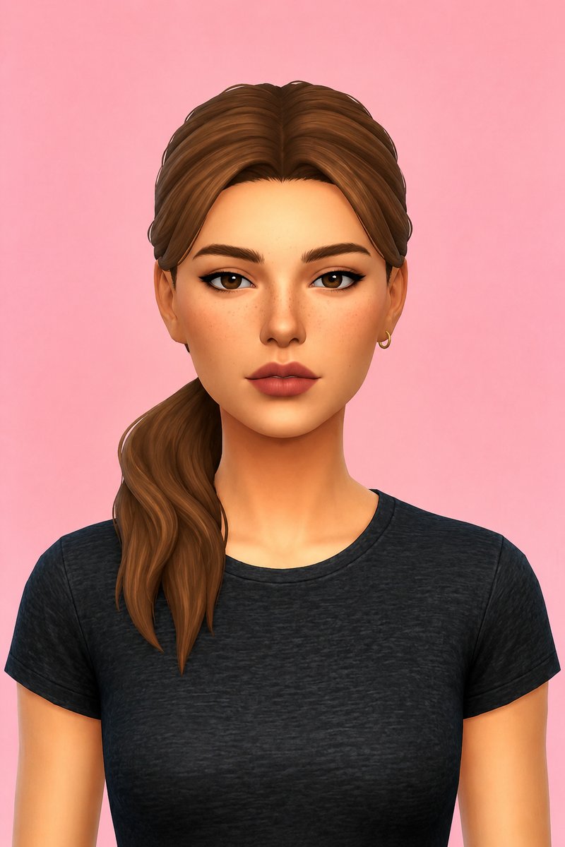 kait ponytails custom content (CC) for Sims 4 by dogsill