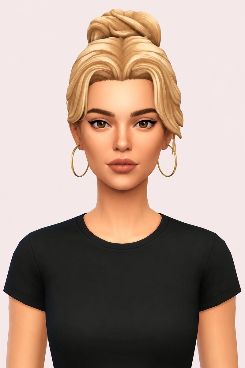 flowers bun custom content (CC) for Sims 4 by dogsill