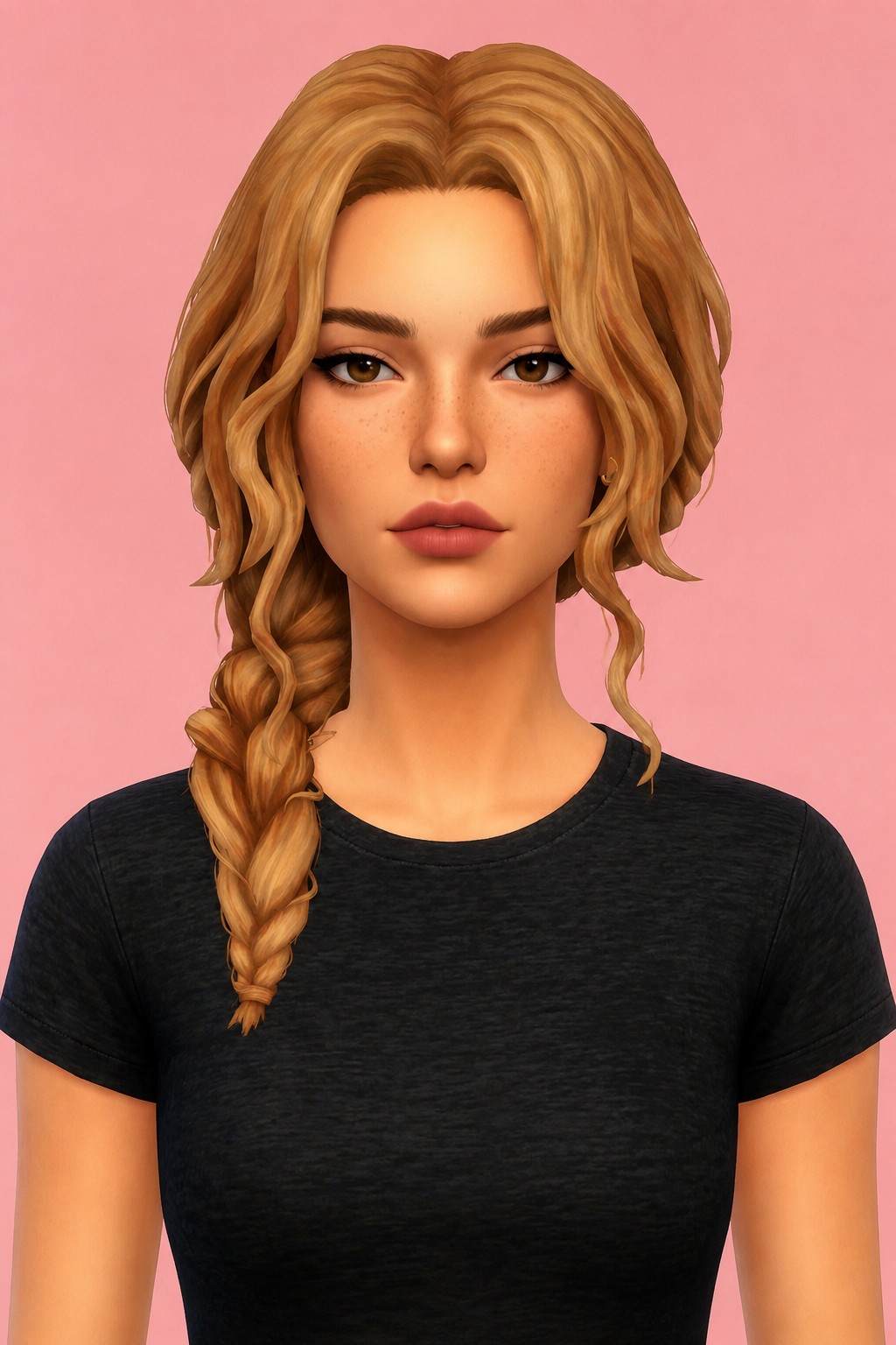 katniss braid custom content (CC) for Sims 4 by dogsill