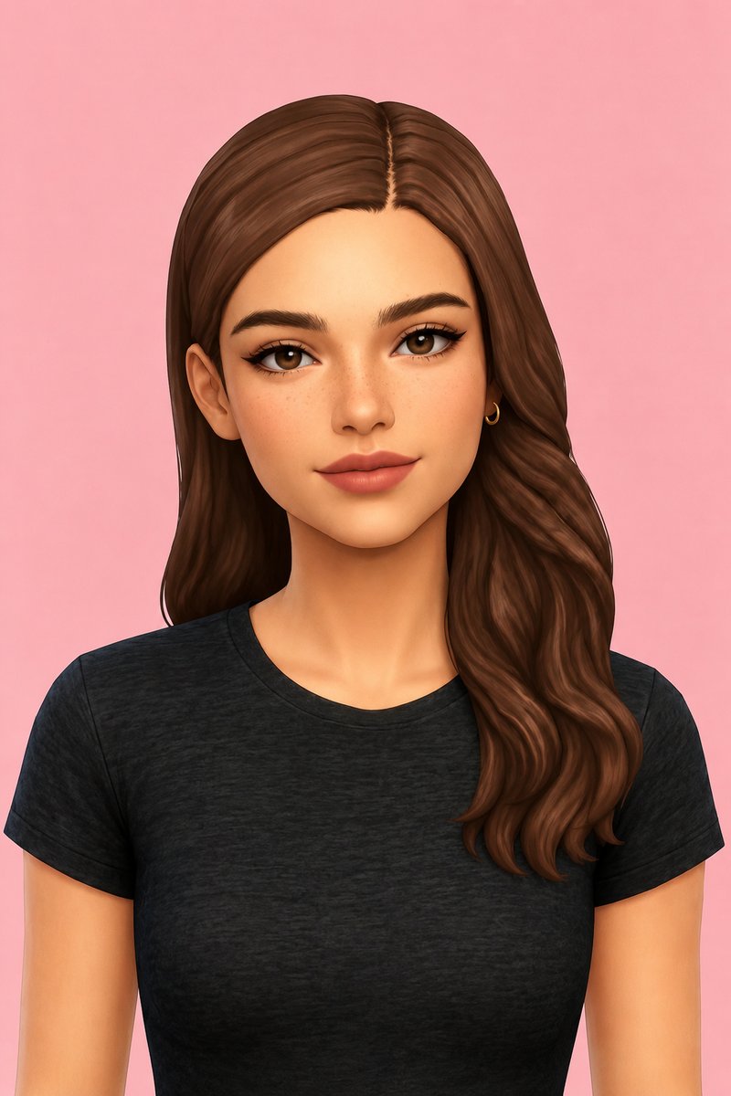 queenie hair custom content (CC) for Sims 4 by dogsill