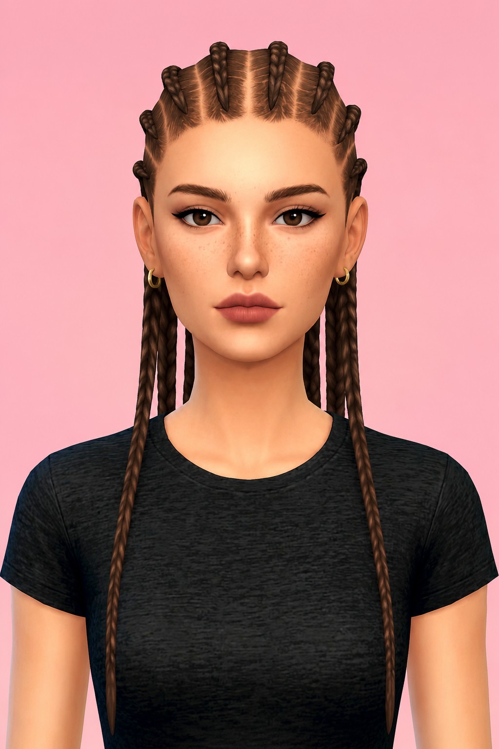 gianna braids custom content (CC) for Sims 4 by dogsill