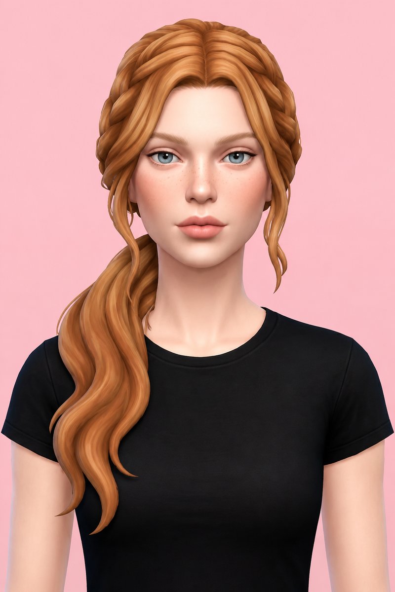 spice ponytail custom content (CC) for Sims 4 by dogsill