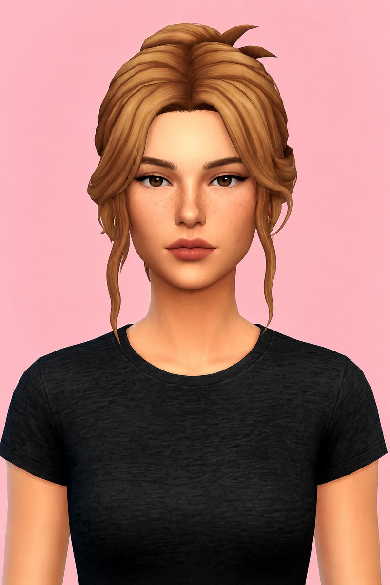 byrdie bun custom content (CC) for Sims 4 by dogsill