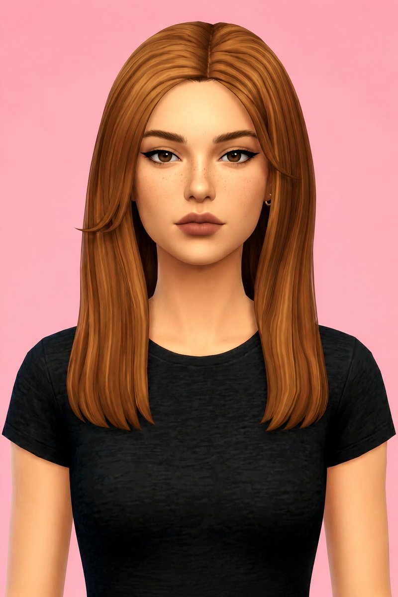 dina hair custom content (CC) for Sims 4 by dogsill
