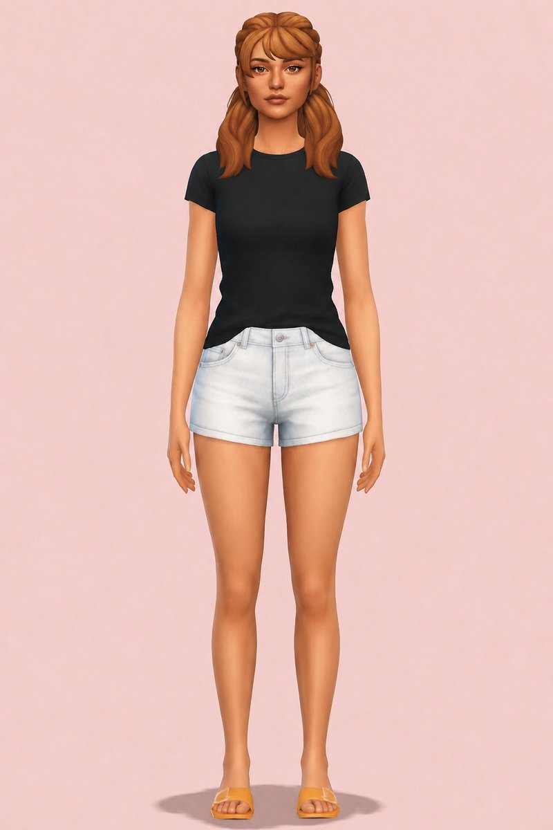 taliyah pigtails custom content (CC) for Sims 4 by dogsill