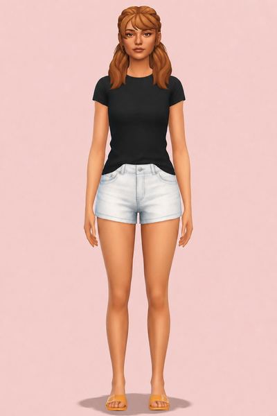 taliyah pigtails custom content (CC) for Sims 4 by dogsill