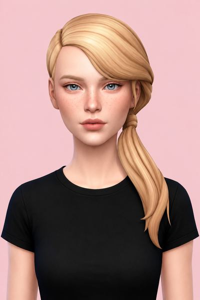 yasmin ponytail custom content (CC) for Sims 4 by dogsill