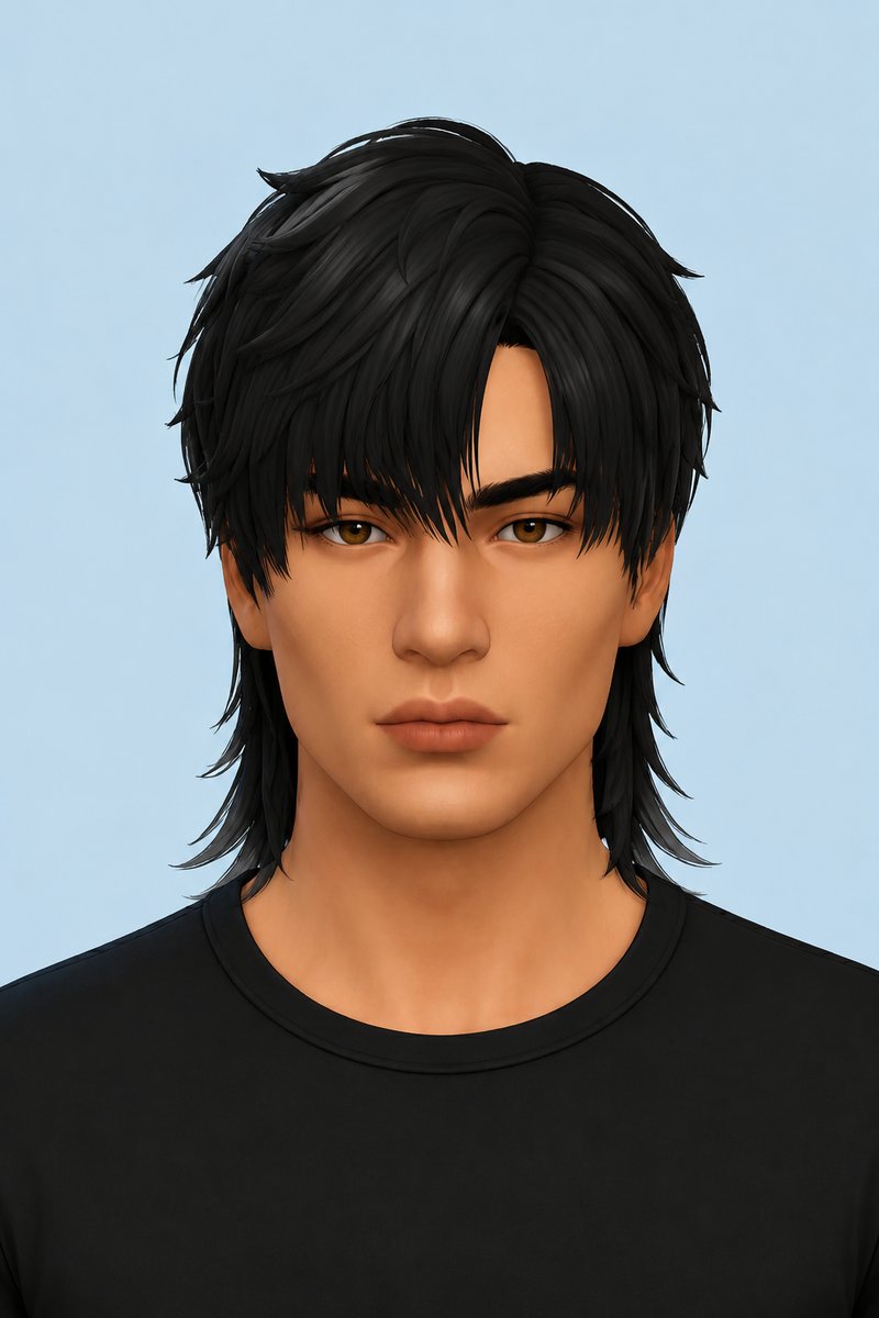 Zayne Hair Mullet custom content (CC) for Sims 4 by johnnysims