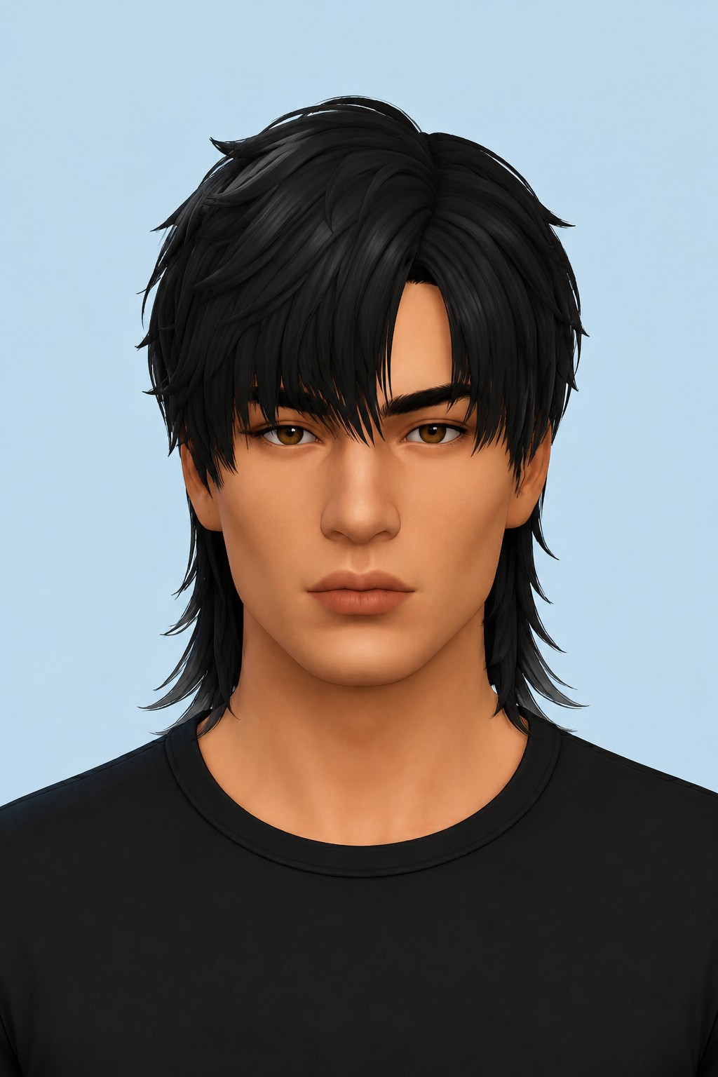 Zayne Hair Mullet custom content (CC) for Sims 4 by johnnysims