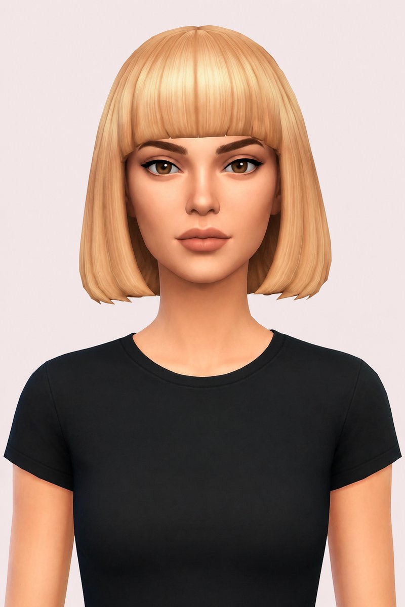 dakota hair custom content (CC) for Sims 4 by dogsill