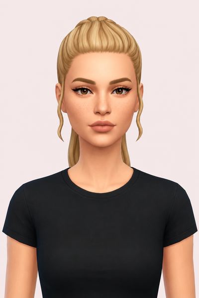 thalia ponytail custom content (CC) for Sims 4 by dogsill