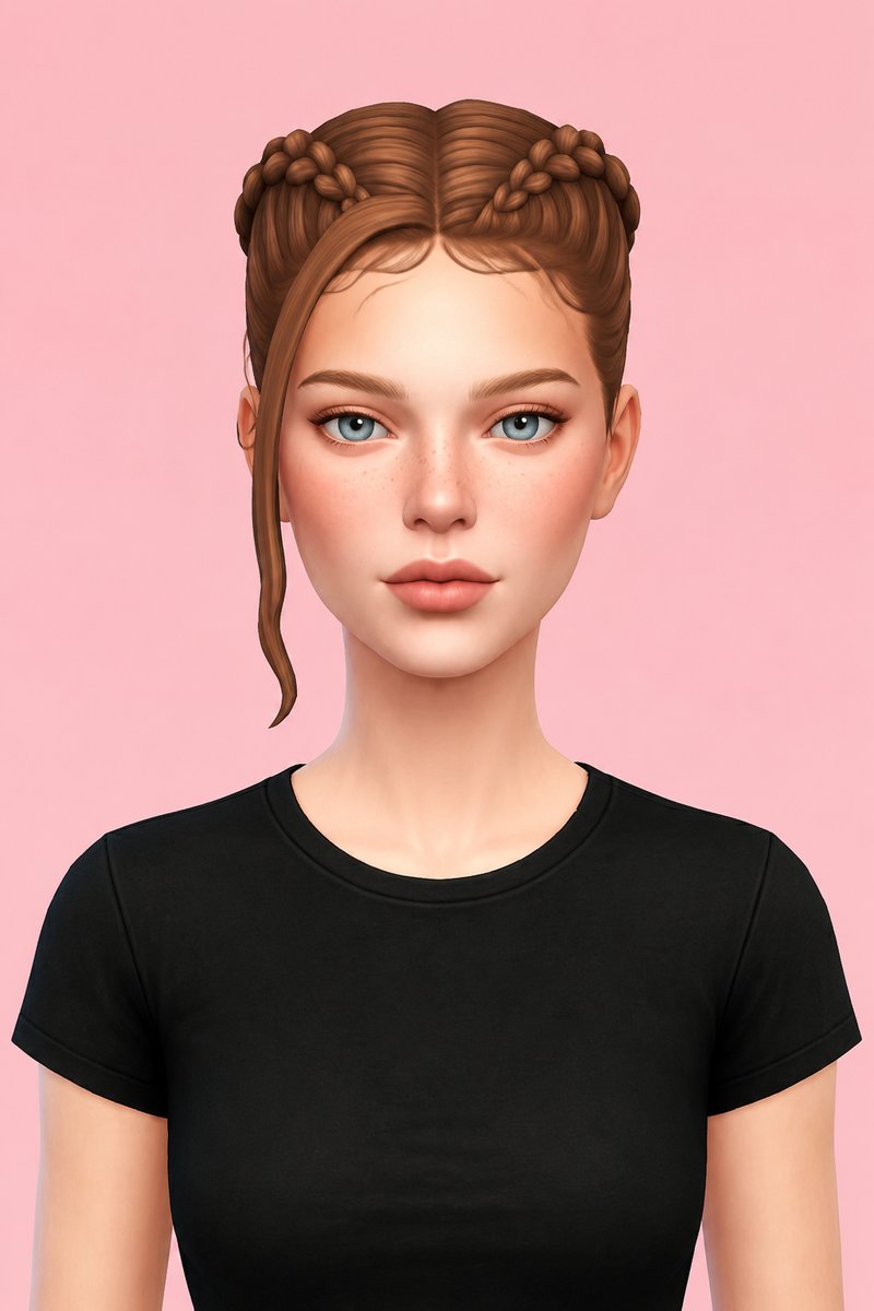 paris and london buns custom content (CC) for Sims 4 by dogsill