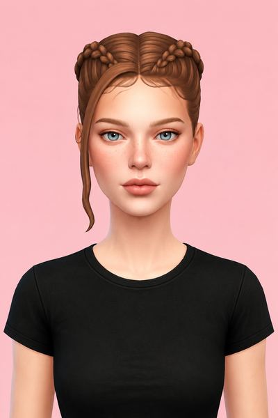 paris and london buns custom content (CC) for Sims 4 by dogsill