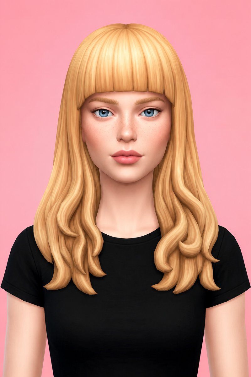 kelley hair custom content (CC) for Sims 4 by dogsill