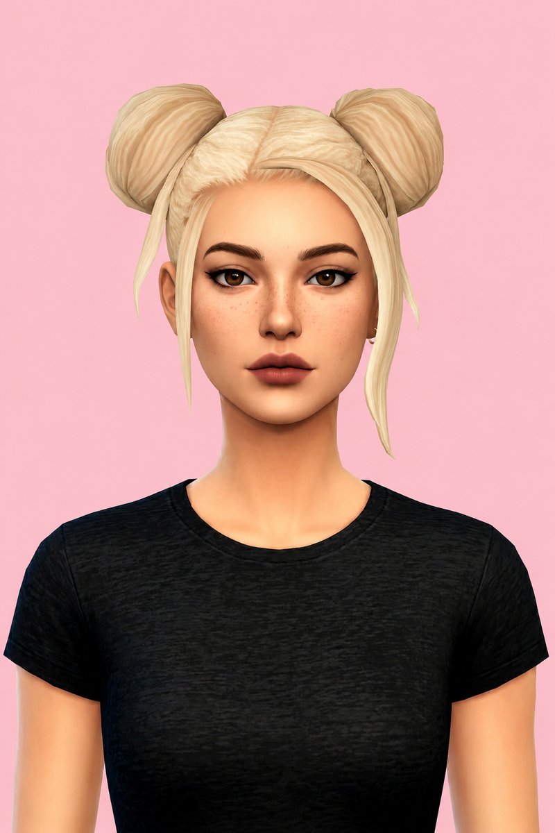 aj buns custom content (CC) for Sims 4 by dogsill