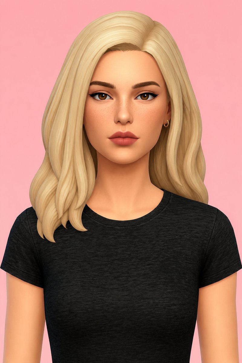 ramona hair custom content (CC) for Sims 4 by dogsill