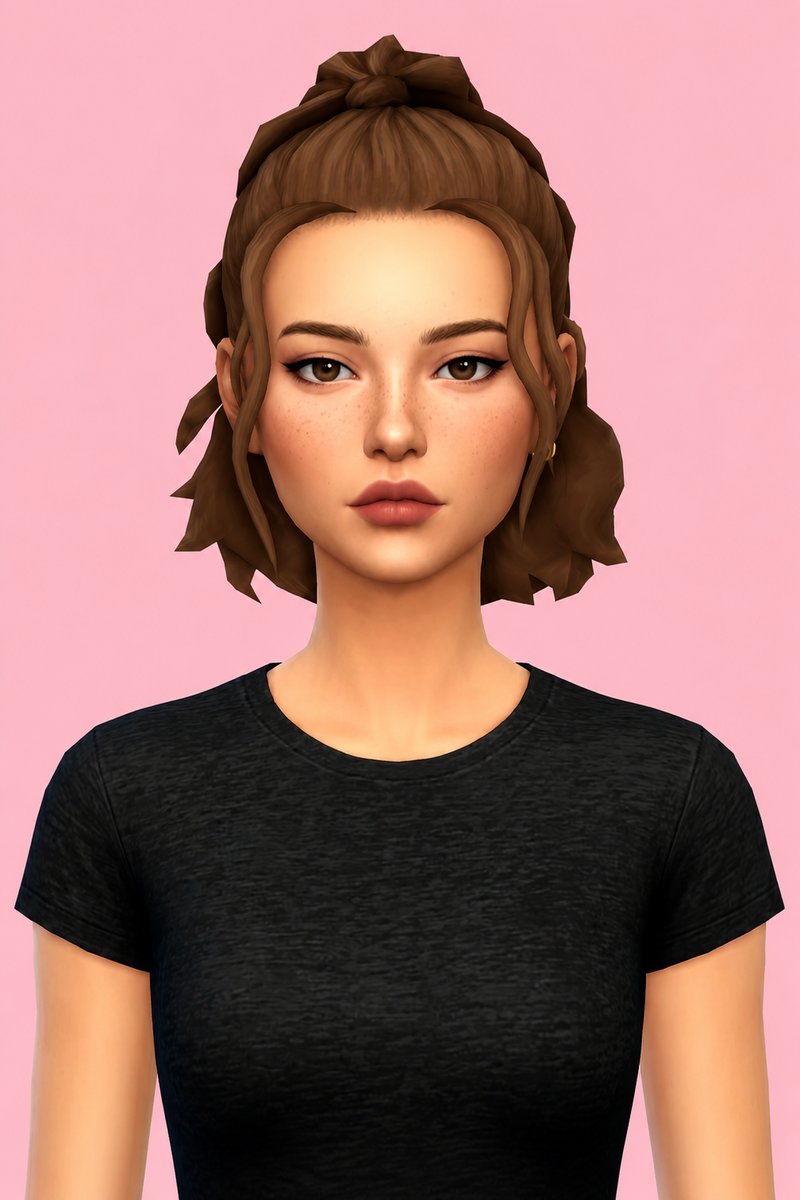 robin ponytail custom content (CC) for Sims 4 by dogsill