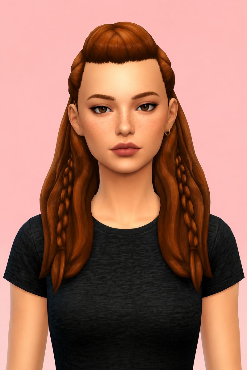 aloy hair custom content (CC) for Sims 4 by dogsill