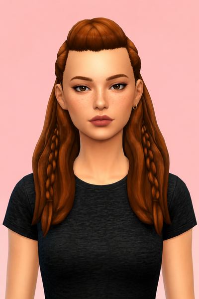 aloy hair custom content (CC) for Sims 4 by dogsill