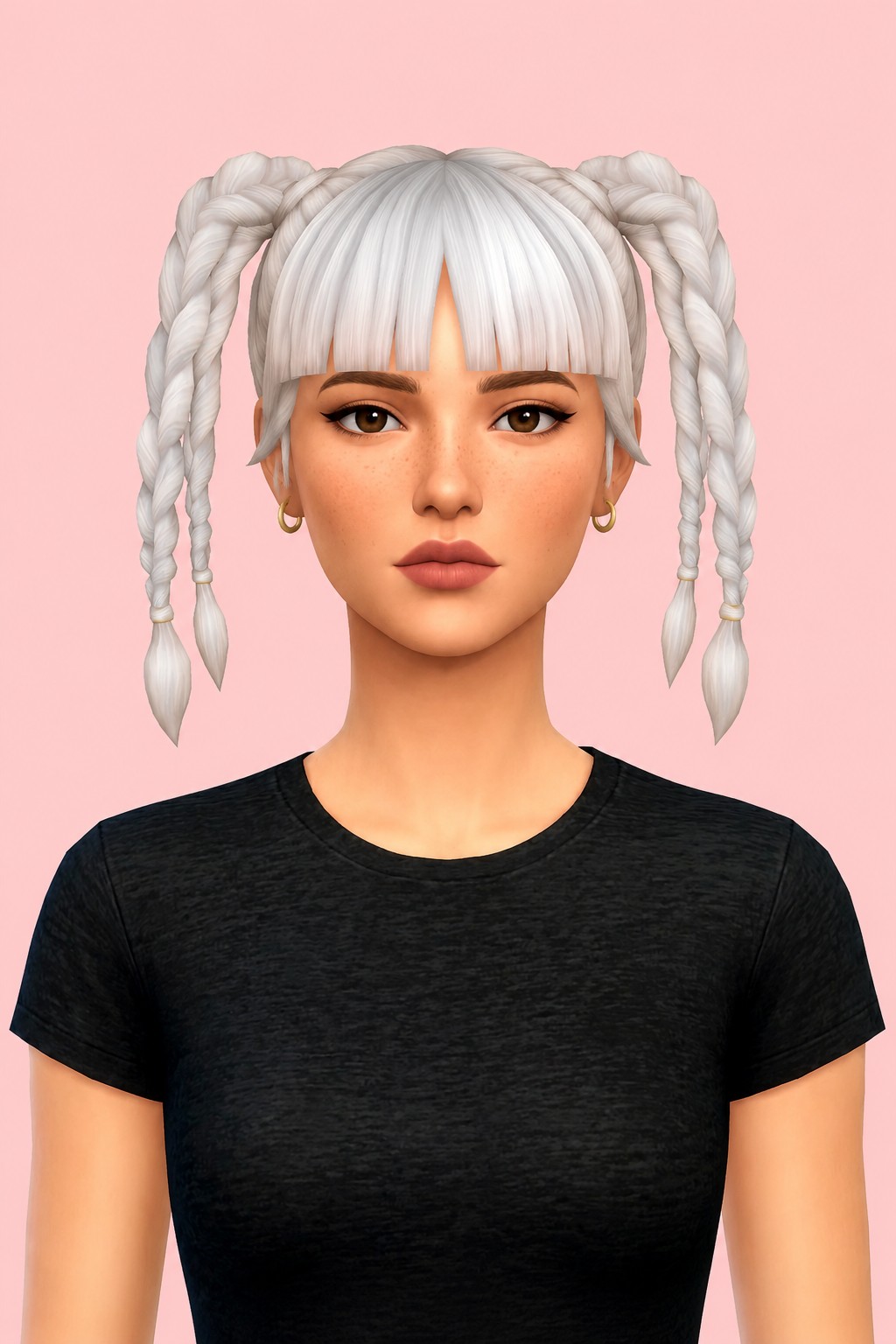 billie braids custom content (CC) for Sims 4 by dogsill