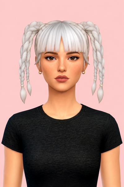 billie braids custom content (CC) for Sims 4 by dogsill