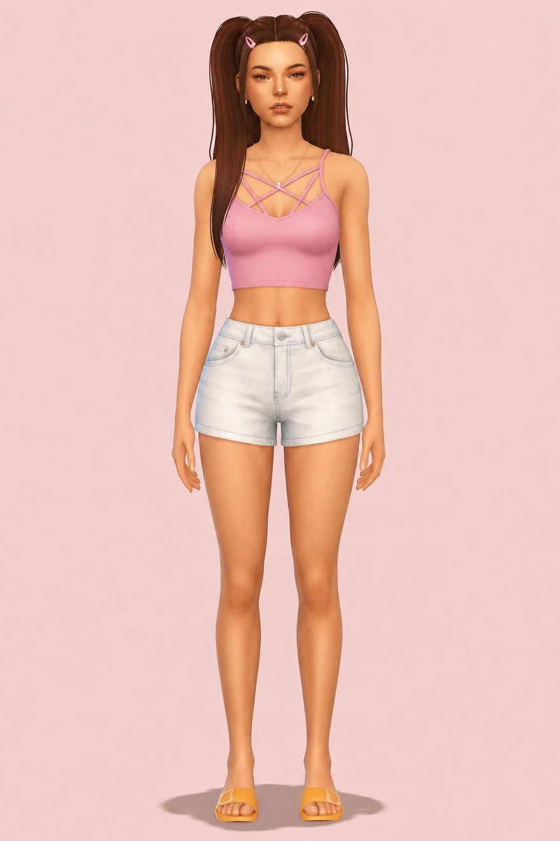madison pigtails custom content (CC) for Sims 4 by dogsill