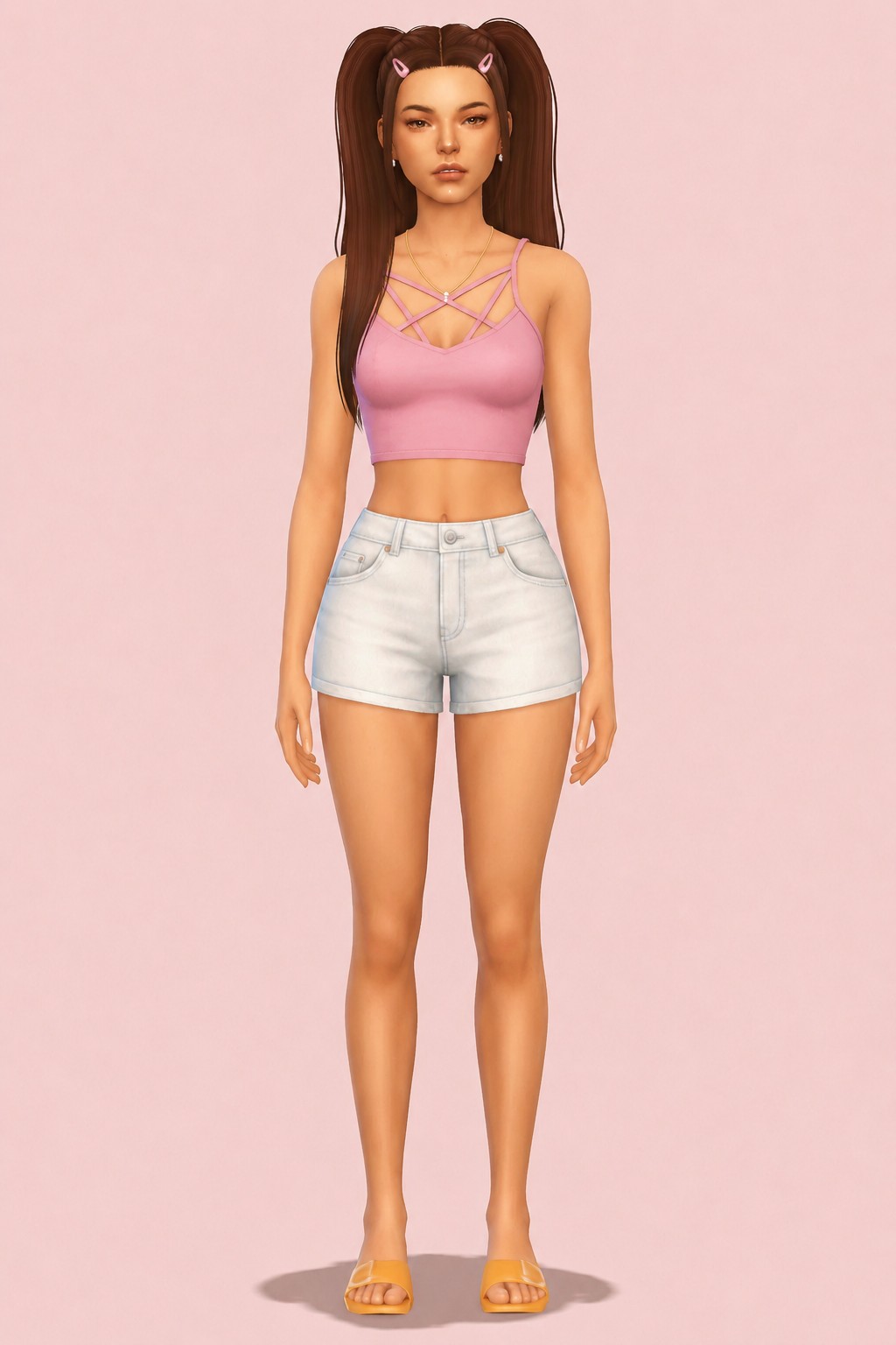 madison pigtails custom content (CC) for Sims 4 by dogsill