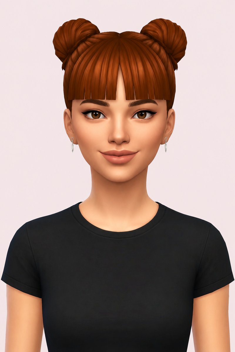 Becca Pigtails custom content (CC) for Sims 4 by dogsill