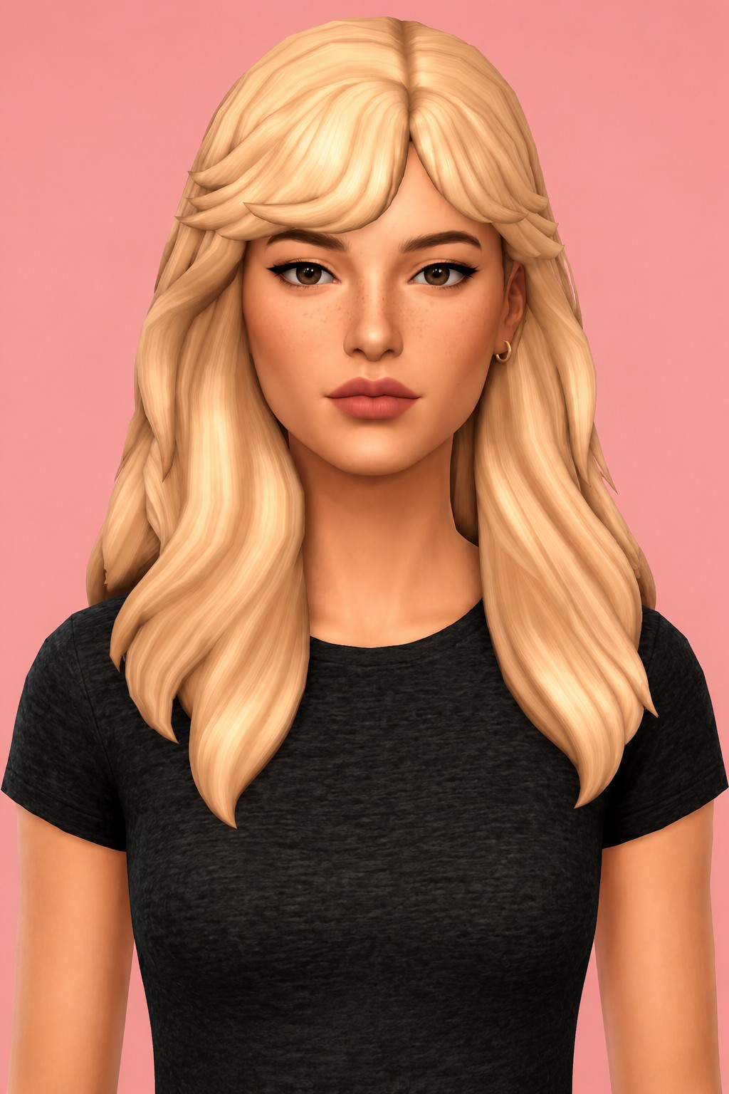 rose hair custom content (CC) for Sims 4 by dogsill