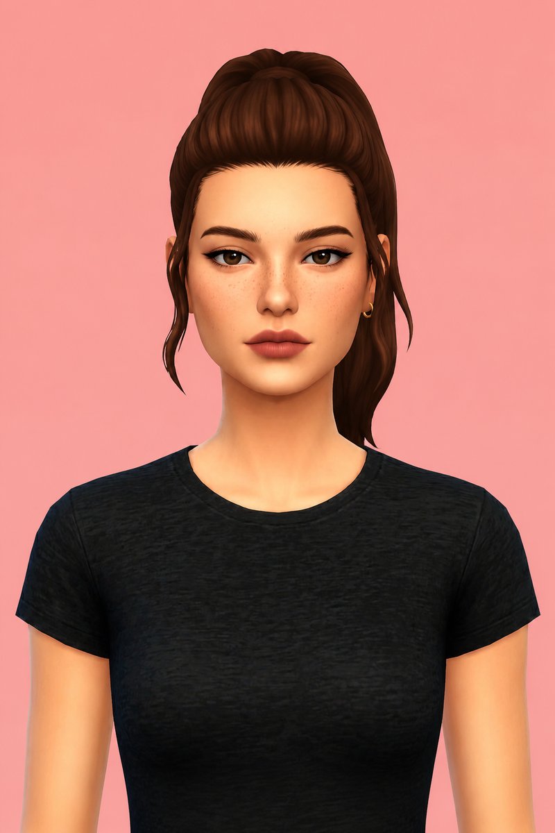 anna ponytail custom content (CC) for Sims 4 by dogsill