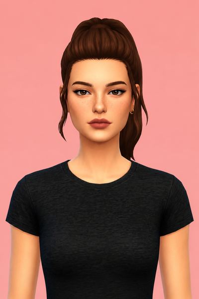 anna ponytail custom content (CC) for Sims 4 by dogsill