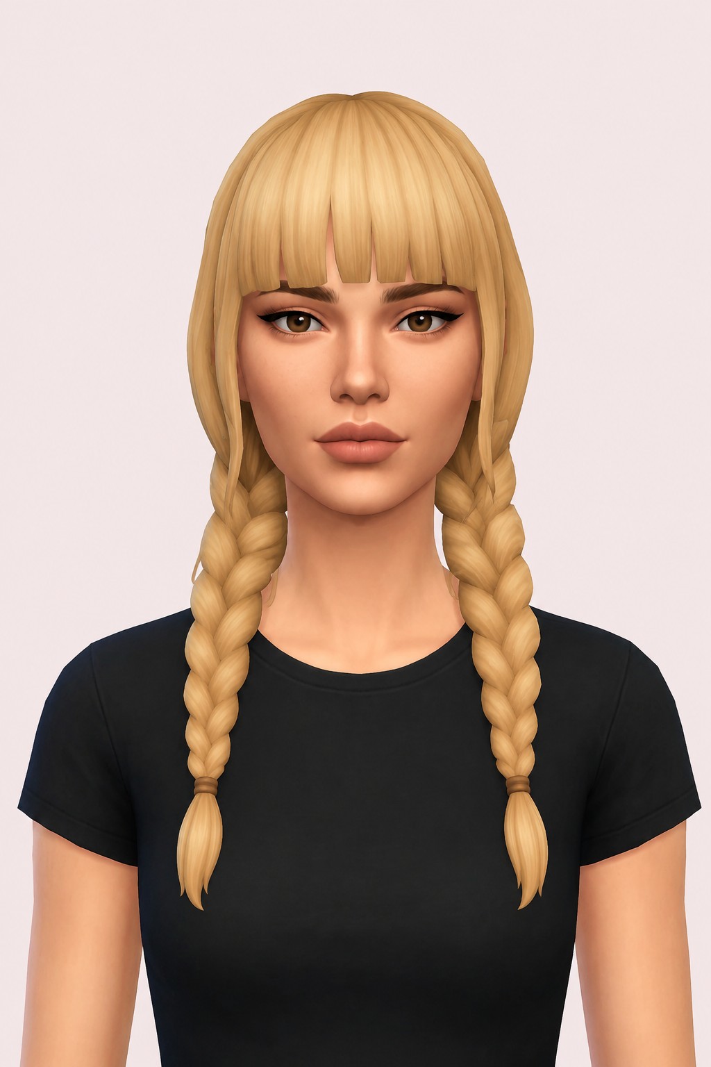 page braids custom content (CC) for Sims 4 by dogsill