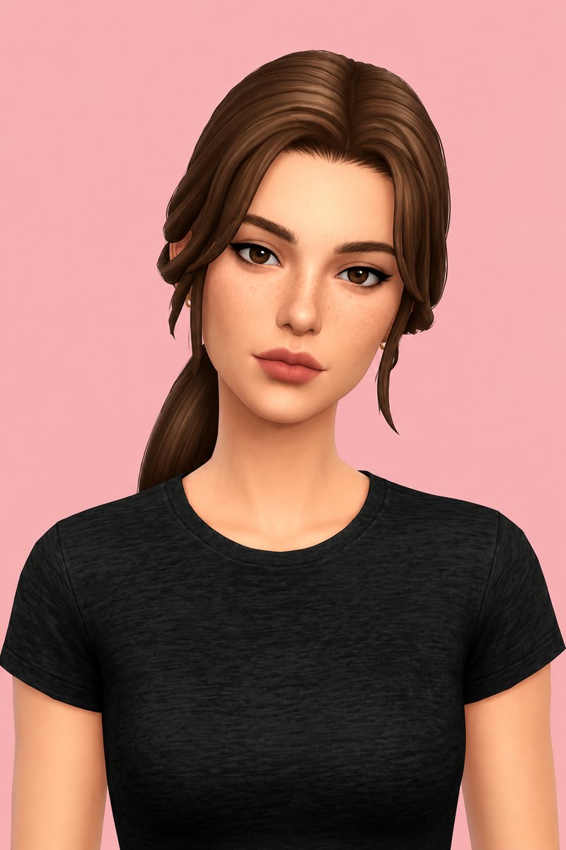 katara hair custom content (CC) for Sims 4 by dogsill