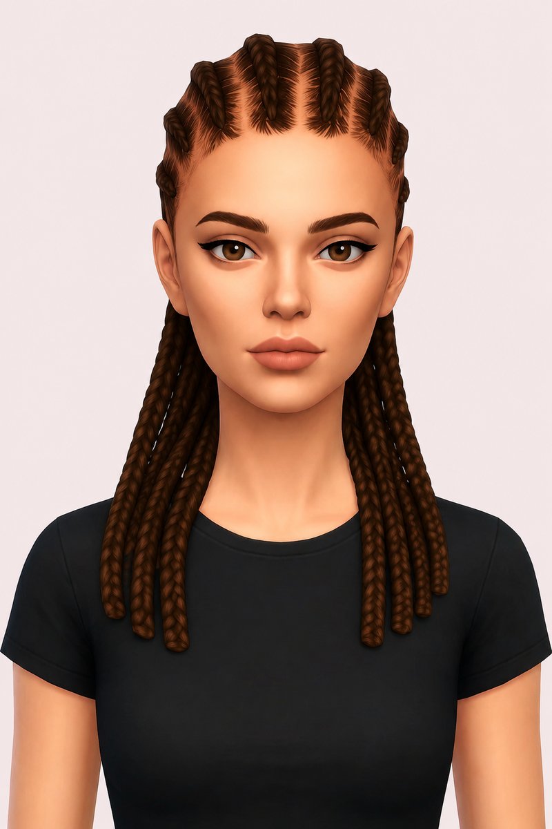 rue hair custom content (CC) for Sims 4 by dogsill