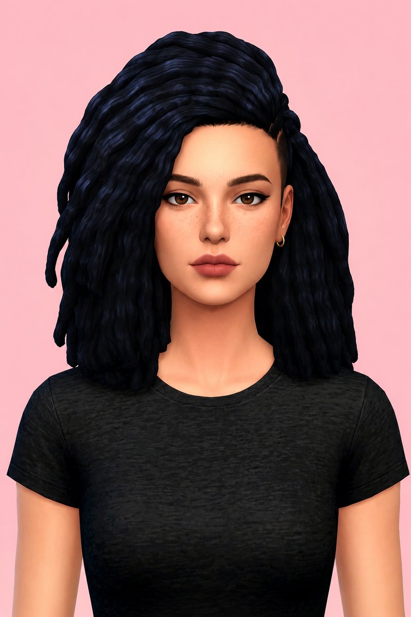 aislinn hair custom content (CC) for Sims 4 by dogsill